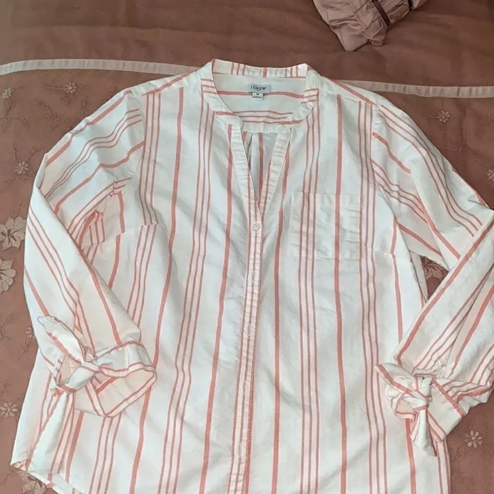 NWOT!J.Crew Striped Button Down Top!